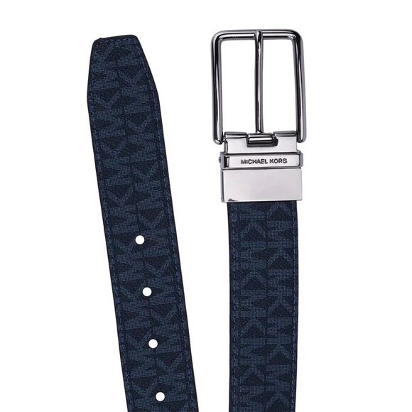 Michael Kors Men's Reversible Admiral blue Leather Dress Belt - Picture 5 of 6